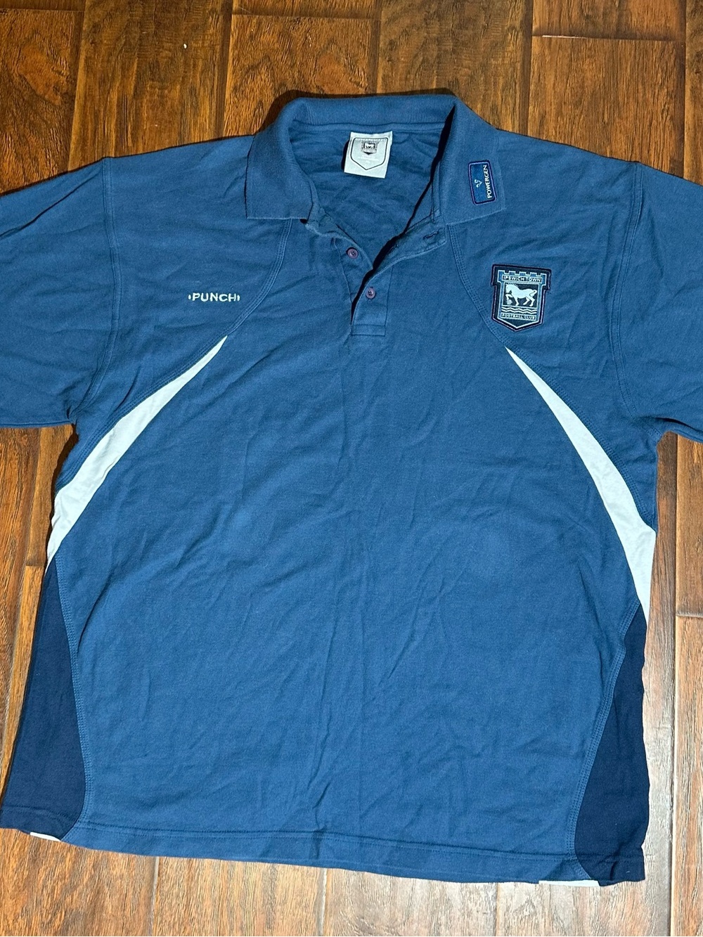 Vintage Ipswich Town FC Polo Training Shirt XL Punch Powergen 2003-06 Rare  AA20
